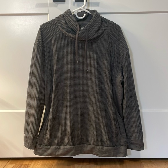 Columbia Tops - Columbia, XL, Long Sleeve, Cowl Neck Pullover Sweater, Gray